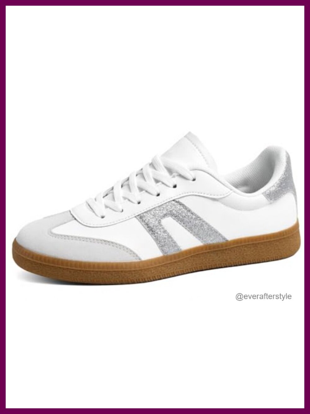 Women's Retro Gum Sole Sneakers Lace Detail Casual Walking Shoes